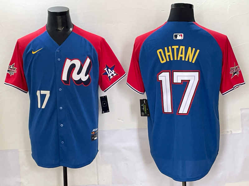 Men Los Angeles Dodgers #17 Ohtani Blue Nike 2025 MLB All star Jersey style 005->los angeles dodgers->MLB Jersey